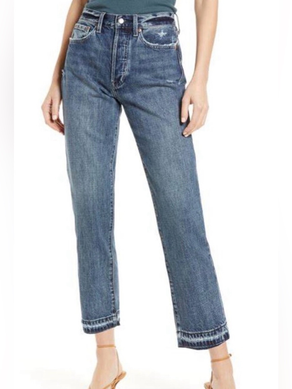 Pistola Charlie High Rise Straight Jeans Eternal Distressed Size 25